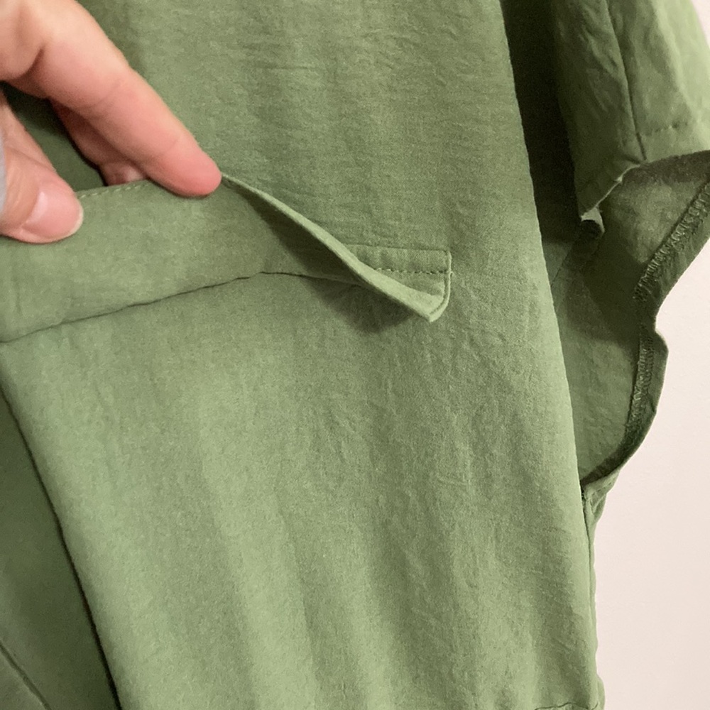 SHEIN Maternity Batwing Sleeve Drawstring Waist Solid Dress, Size XL, Sage green - Picture 8 of 10